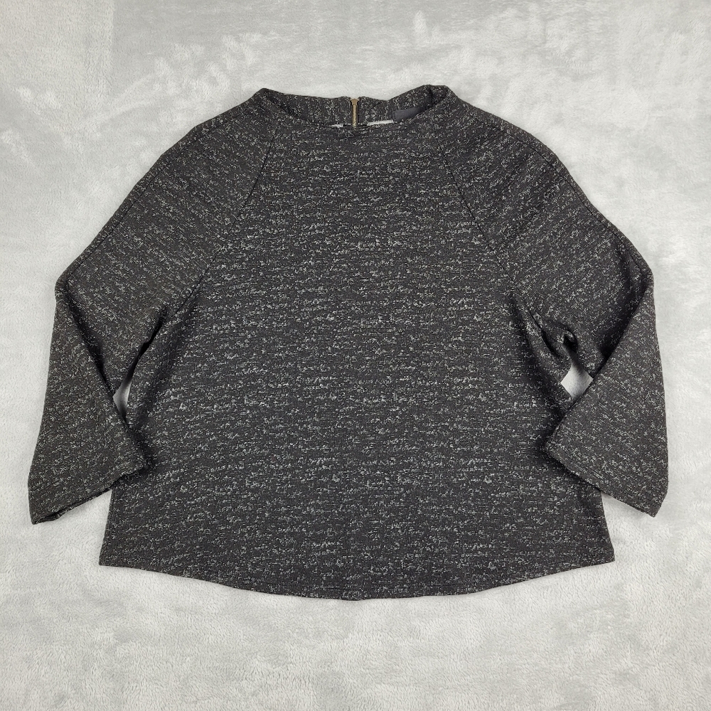 W5 Women's Sweater Top Gray 3/4 Sleeve Size M Medium Made in USA